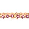 Image 2 : Plated 18KT Yellow Gold 6.55ctw Ruby and Diamond Bracelet