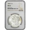Image 2 : 1884-O $1 Morgan Silver Dollar Coin NGC MS62 Great Toning