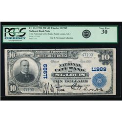 1902 $10 St Louis MO National Note PCGS 30