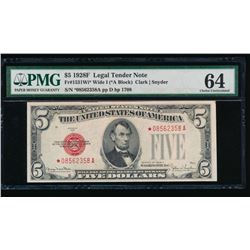 1928F $5 Legal Tender STAR Note PMG 64