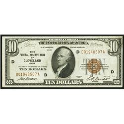 1929 $10 Fr. 1860-D Cleveland National Bank Note