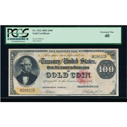 1882 $100 Gold Certificate PCGS 40