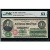 Image 1 : 1862 $1 Legal Tender Note PMG 63EPQ