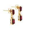 Image 2 : Plated 18KT Yellow Gold 1.20ctw Garnet and Diamond Earrings