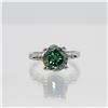 Image 2 : Lab Created 4.35 Ct Emerald Green Diamond Ring