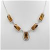 Image 2 : Sparkling 87.5 Cttw Lab Morganite Necklace