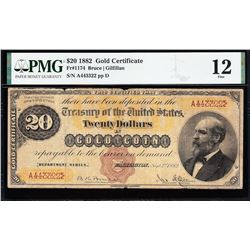 1882 $20 Gold Certificate PMG 12