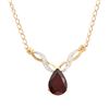 Image 1 : Plated 18KT Yellow Gold 3.75ct Garnet and Diamond Pendant with Chain