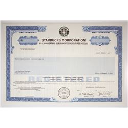 Starbucks Corp. 1995 Specimen Bond