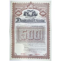 Deutscher Verein 1891 Specimen Bond