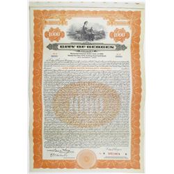 City of Bergen 1924 Specimen Bond