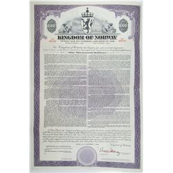 Kingdom of Norway 1958 Specimen Bond