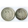Image 2 : German States, Wuerttemberg, Lot of 2 coins, 1912, 3 Mark, KM# 635 and 1907, 5 Mark, KM# 632, Silver