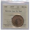 Image 2 : 1859 One Cent - Narrow Low 9