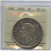 Image 2 : 1945 Silver Dollar