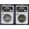 Image 2 : 1954 & 1955 Silver Dollars - NGC Graded Lot of 2