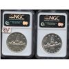 Image 2 : 1956 & 1957 PL Silver Dollars - NGC Graded Lot of 2