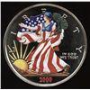Image 2 : 2000 Large Coloured Quarter Pound 4 oz Fine Silver Eagle Round