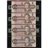 Image 2 : Bank of Canada - Set of four $2 1986 "X" Replacement Notes