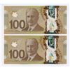 Image 2 : RADAR - Bank of Canada $100 Lot