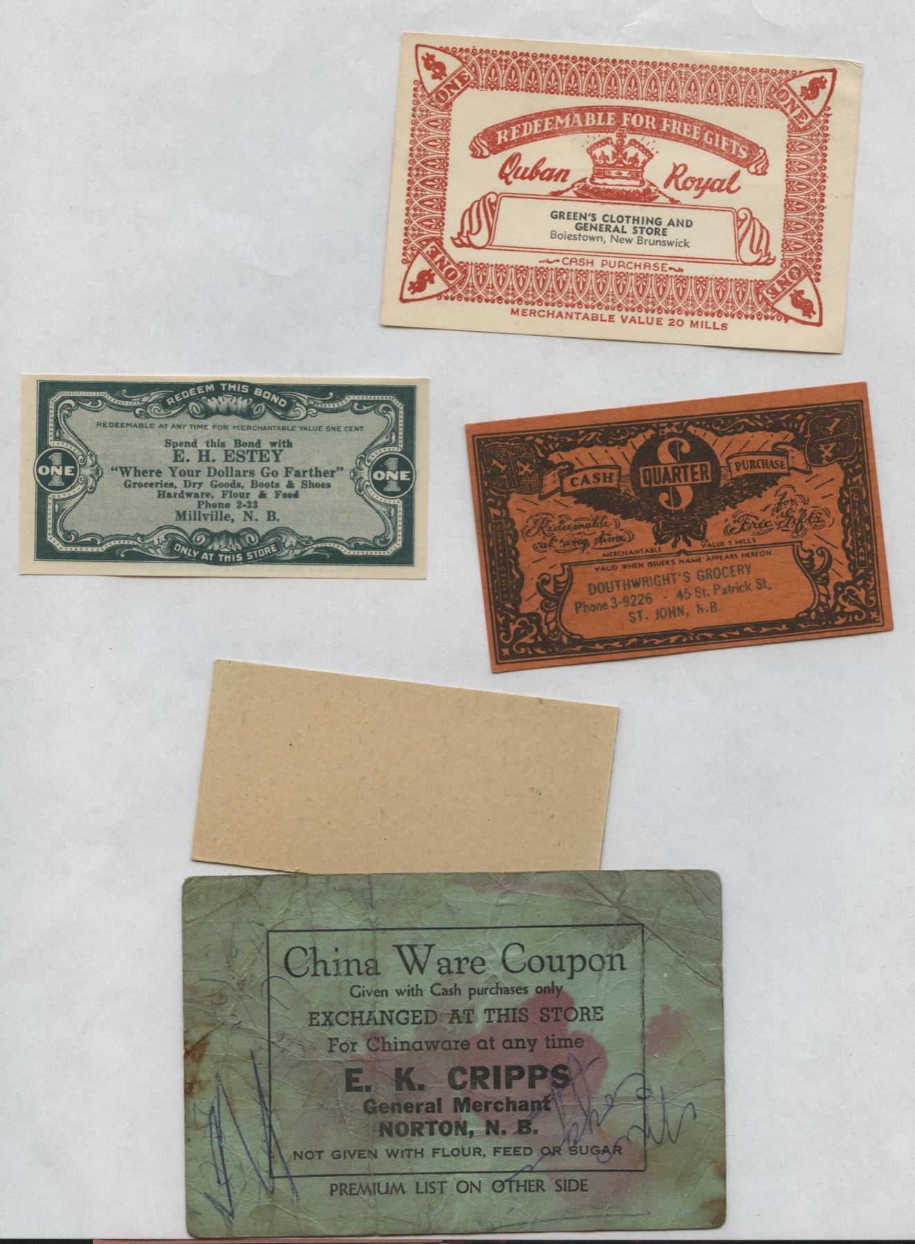Collection of Various Paper Tokens (Scrip)