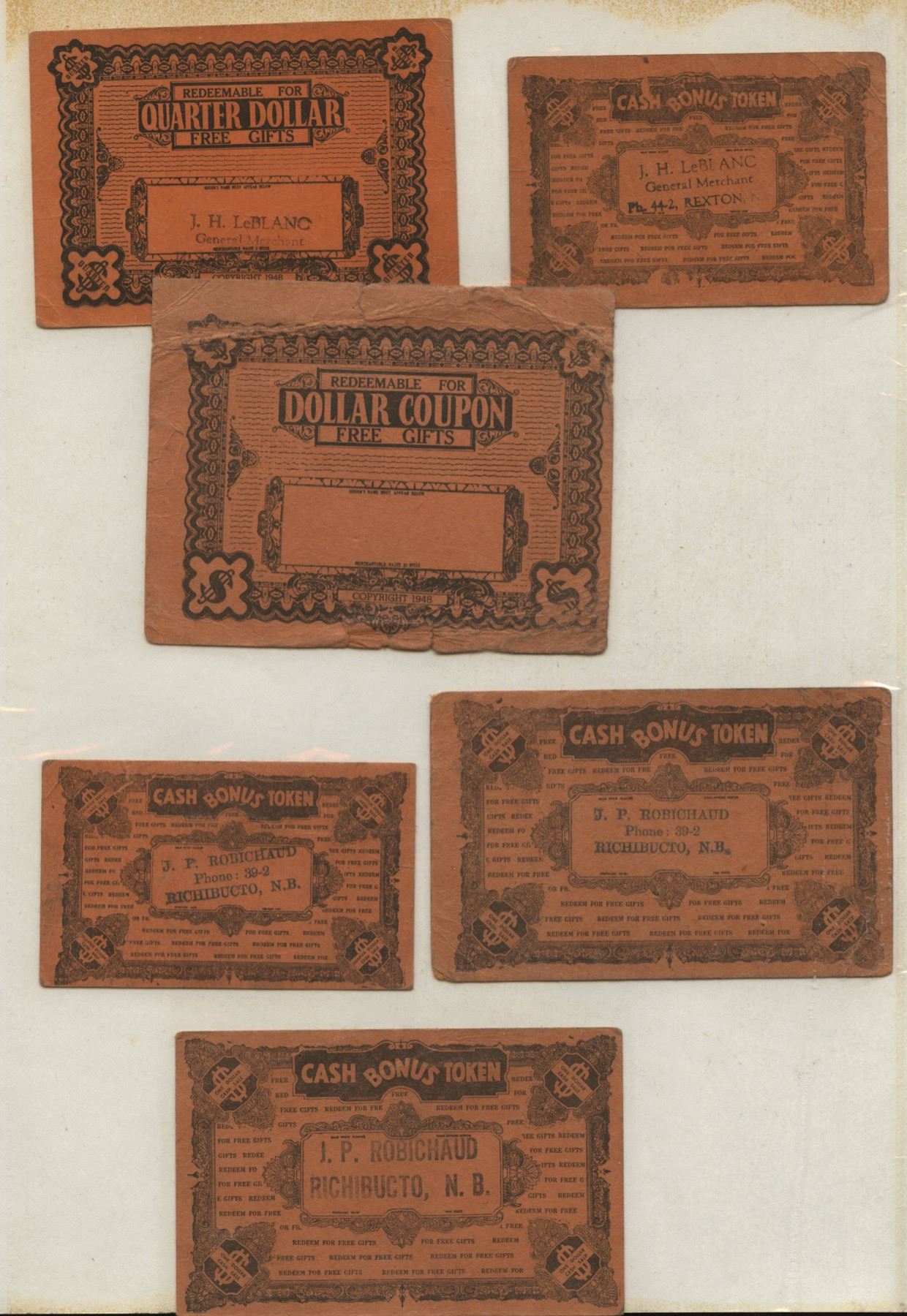 Collection of Various Paper Tokens (Scrip) - - Geoffrey Bell Auctions