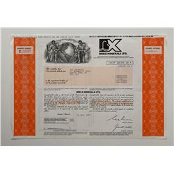 BRE-X Minerals Stock Certificate
