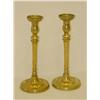 Image 1 : PR. 18TH CENT. BRASS CANDLESTICKS-HEAVY TU