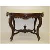 Image 2 : VICTORIAN BLACK WALNUT MARBLE TOP PARLOR TABL