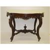 Image 2 : VICTORIAN BLACK WALNUT MARBLE TOP PARLOR TABL