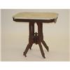 Image 2 : VICTORIAN MARBLE TOP BLACK WALNUT LAMP TABLE