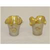 Image 1 : PR. 3 3/4" GOLD AURENE ART GLASS VASES W/ CRI