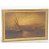 Image 1 : T.E. BAKER OIL ON CANVAS SUNSET SEASCAPE W/ S