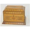 Image 1 : FOLK ART INLAID DRESSER BOX OR JEWELRY CASKET