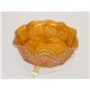 Image 1 : 9" CARNIVAL GLASS FOOTED BOWL - MARIGOLD W/ P