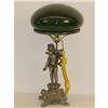 Image 1 : VICTORIAN FIGURAL PUTTI TABLE LAMP W/ GREEN C