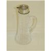 Image 1 : 7" CUT GLASS PITCHER W/ STERLING RIM