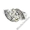 Image 3 : Art Deco Platinum 1.48 ctw Old European and Baguette Cut Diamond Bypass Ring