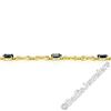 Image 4 : 14kt Yellow Gold 6.00 ctw Oval Iolite Puffed X & O Link Tennis Bracelet
