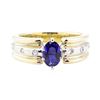 Image 2 : 1.28 ctw Sapphire and Diamond Ring - 14KT Yellow and White Gold