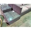 Image 2 : LIGHT BROWN WICKER 3-SEAT OUTDOOR PATIO SOFA /W BEIGE PILLOWS & TABLE