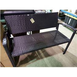 *BOXED* BLACK JACKIE KD WICKER BENCH (48"W)