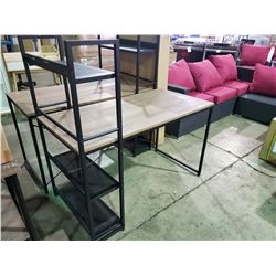 LEO NATURAL WOOD GRAIN SPACE SAVER DESK/BOOKSHELF COMBO