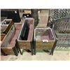 Image 1 : METAL/WOOD SQUARE PLANTER BOX (17.75" X 17.75" X 24") & METAL/WOOD RECTANGULAR PLANTER BOX