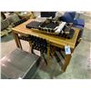 Image 1 : WOOD INDOOR/OUTDOOR TABLE WITH 4 CHAIRS, BENCH, AND SPARE CHAIR