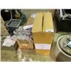 Image 1 : BOXED BROWN PATIO WICKER CHAIR, AND STOOLS.
