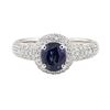 Image 2 : 1.94 ctw Sapphire and Diamond Ring - 18KT White Gold