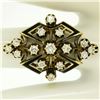 Image 5 : 14k Yellow Gold .90 ctw Round Diamond Black Enamel Marquise Cocktail Ring