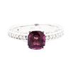 Image 2 : 2.06 ctw Square Cushion Mixed Lavender Spinel And Round Brilliant Cut Diamond Ri