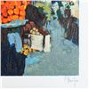 Image 2 : Claude Fauchere, "The Fruit Market" Hand Signed Limited Edition Serigraph on Pap